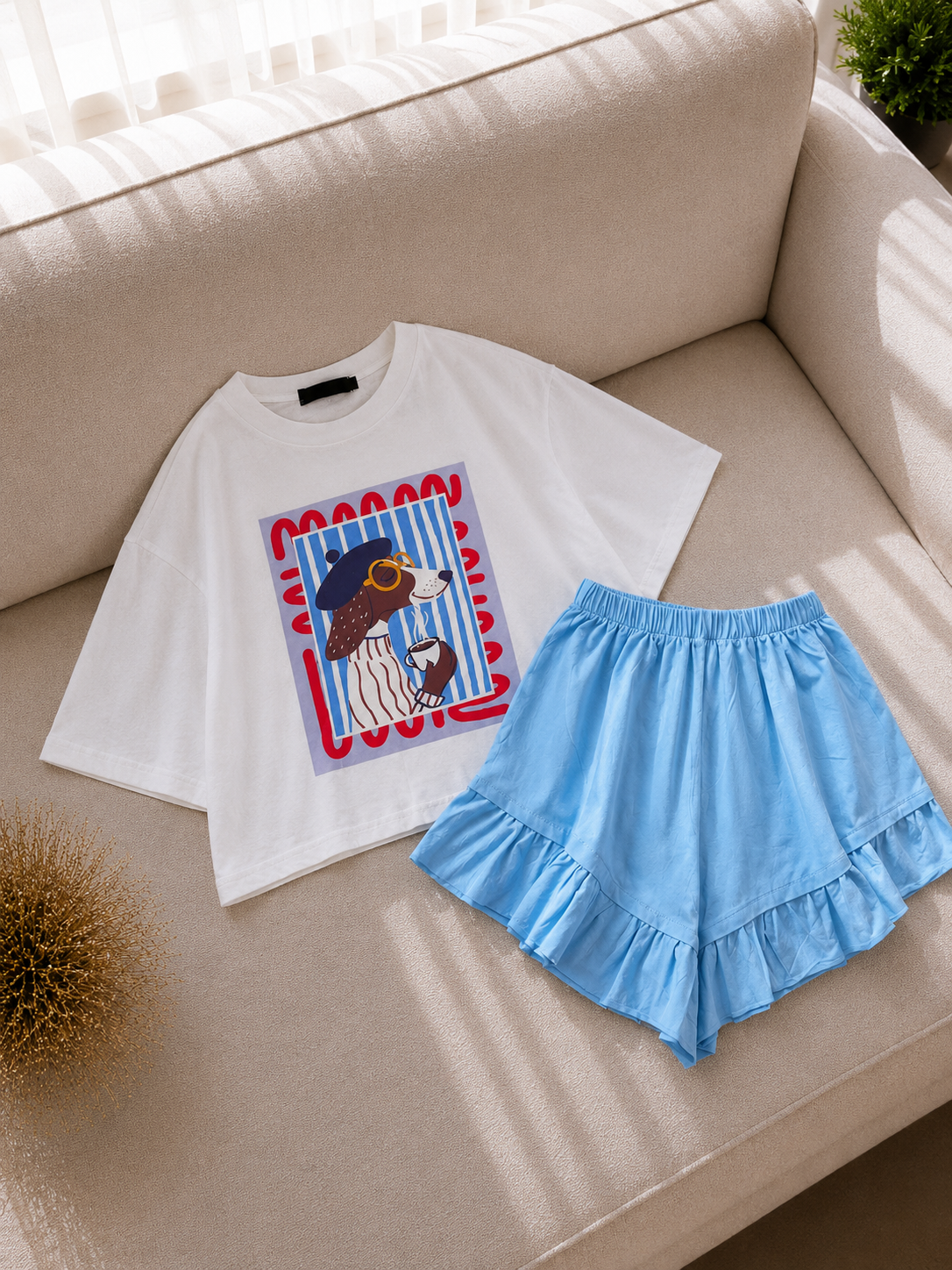 ست تیشرت شلوارک داگی 😍